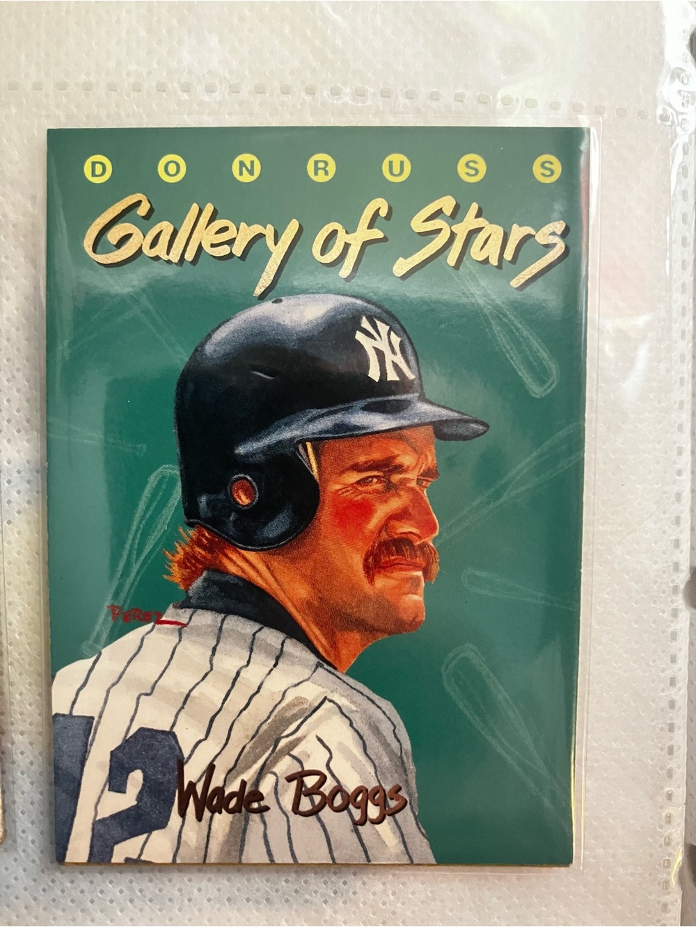 Donruss Gallery of Stars Wade Boggs Baseball Card - Green